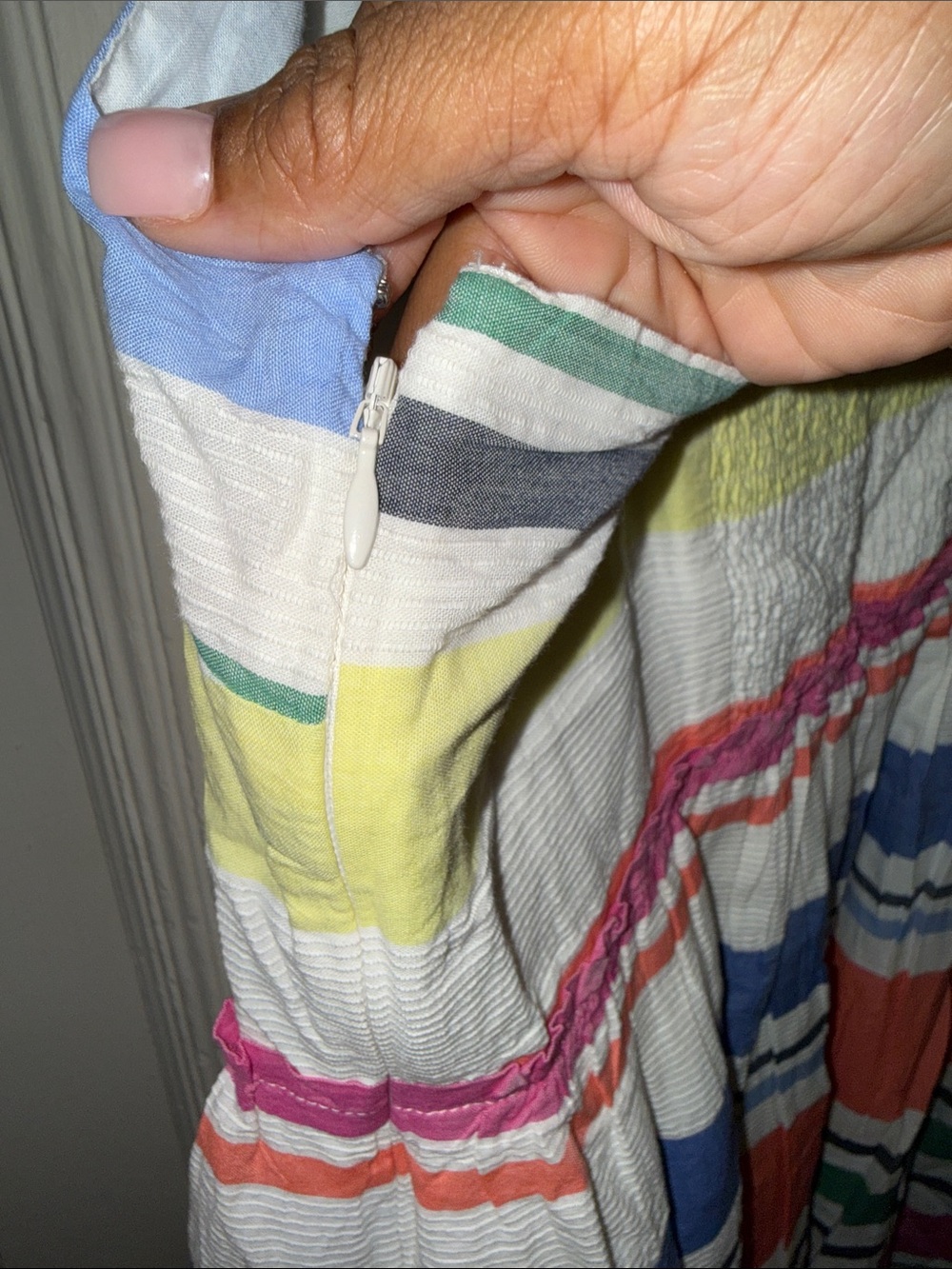 GAP Striped Cotton Sundress in White, Blue, Green, Yellow - Picture 5 of 7